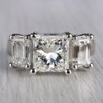 2.5 Ct. Princess Cut Diamond Ring With Side 2 Ct. Diamonds  - small