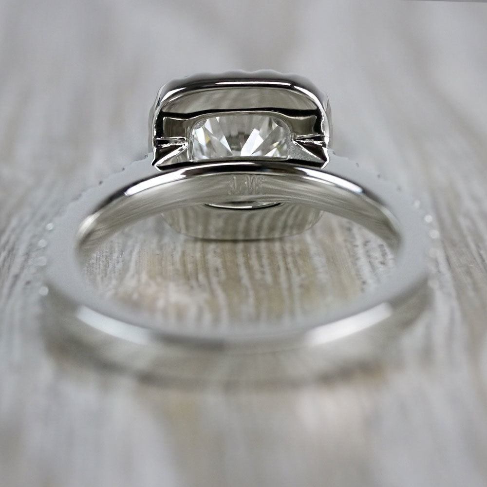 Stylish & Squared Round Cut Diamond Halo Ring angle 4
