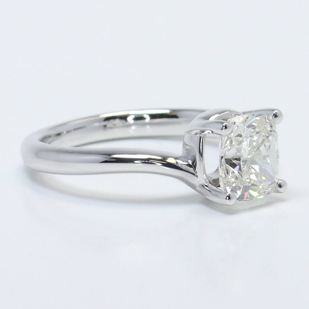 Swirl Diamond Engagement Ring With A 1.40 Ct Cushion Diamond angle 3