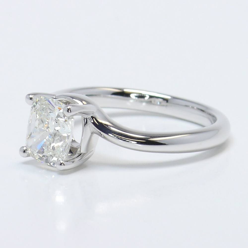 Swirl Diamond Engagement Ring With A 1.40 Ct Cushion Diamond angle 2