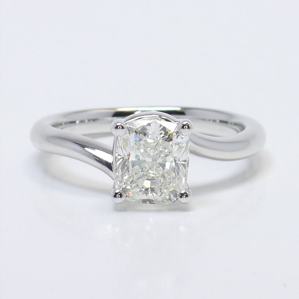 Swirl Diamond Engagement Ring With A 1.40 Ct Cushion Diamond