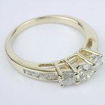 Three Stone Engagement Ring with Channel Set Accents - small angle 3