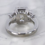 Trapezoid & Emerald Cut Diamond Three Stone Engagement Ring - small angle 4