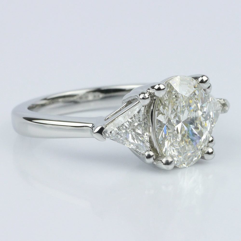 Trillion & Oval Diamond Engagement Ring (1.51 ct.) angle 3