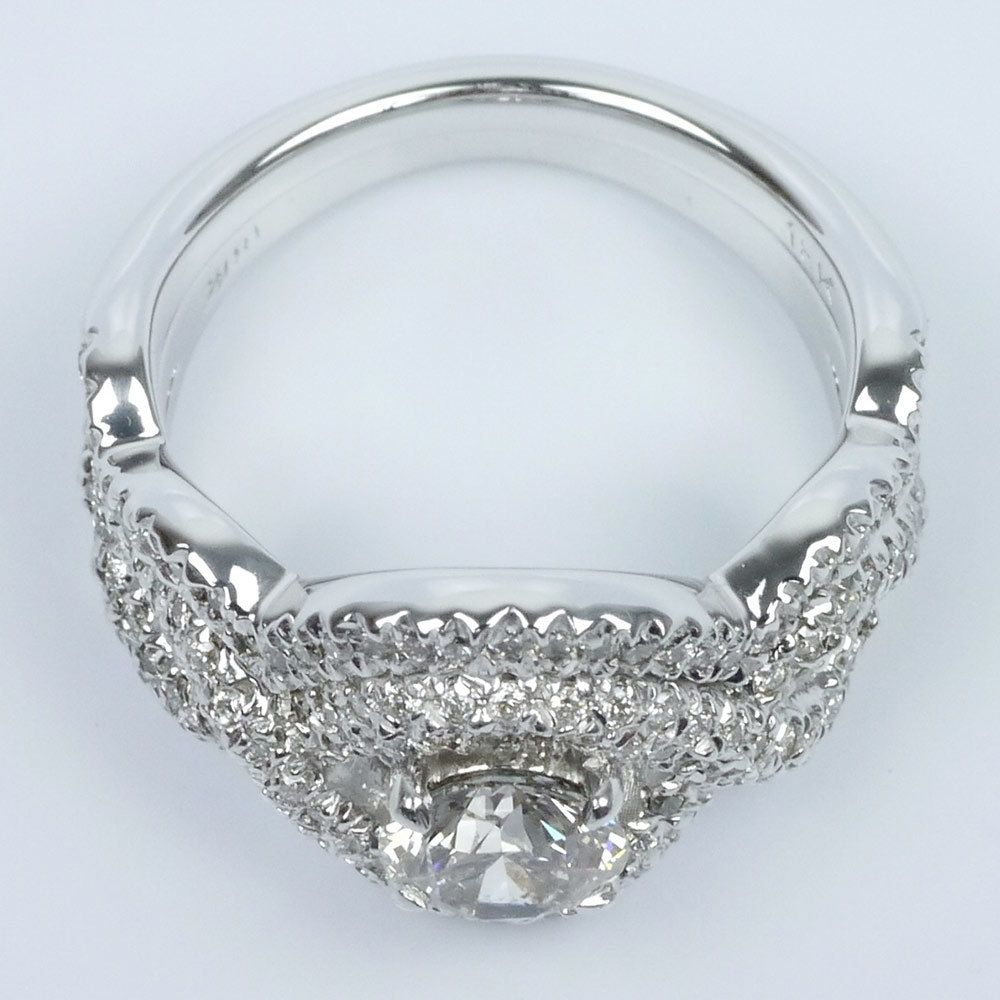 Twisted Pave Diamond Ring with Matching Diamond Band Wedding Set angle 4