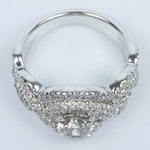 Twisted Pave Diamond Ring with Matching Diamond Band Wedding Set - small angle 4