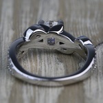 1 Carat Diamond Leaf Design Engagement Ring In Platinum - small angle 4