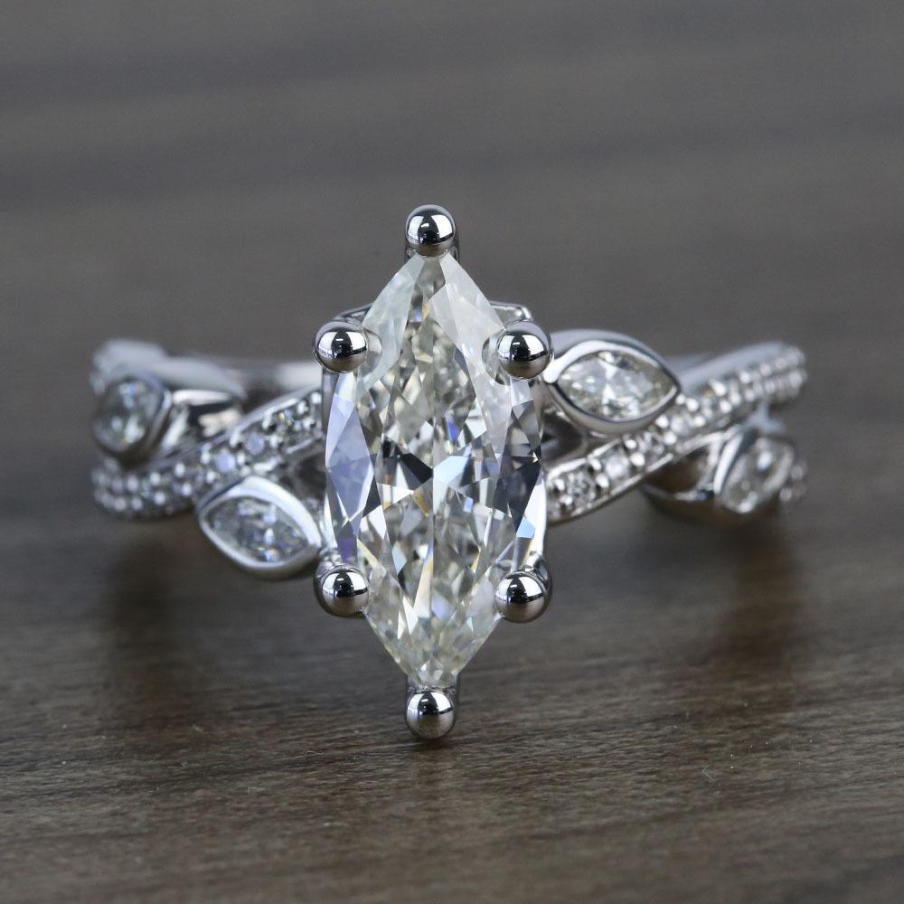 Marquise Twist Diamond Engagement Ring