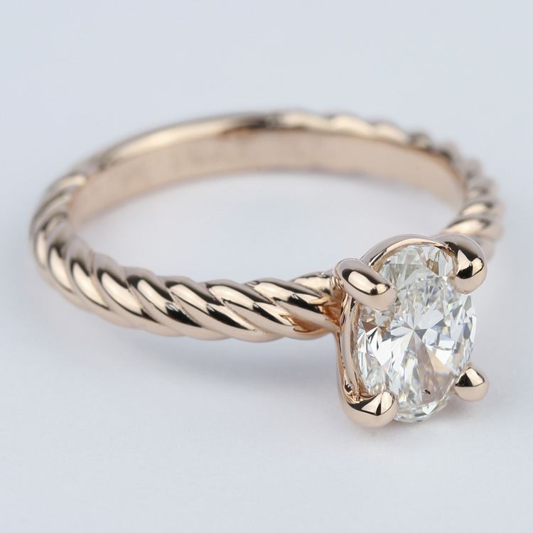Twisted Rope Ring Setting Twisted Rope Oval Solitaire Diamond Engagement Ring