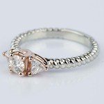 Two Tone Gold Diamond Engagement Ring In Rose Gold