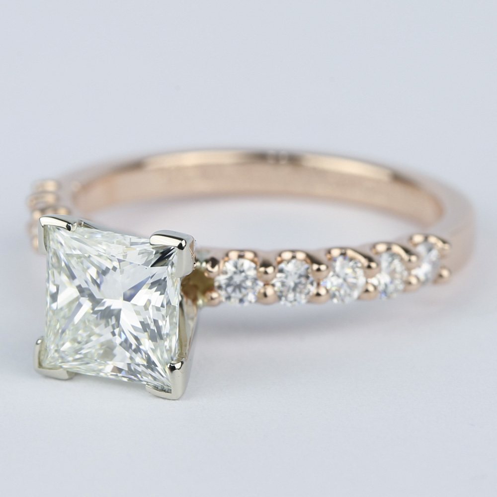U-Prong Diamond Band Engagement Ring | Princess Diamond