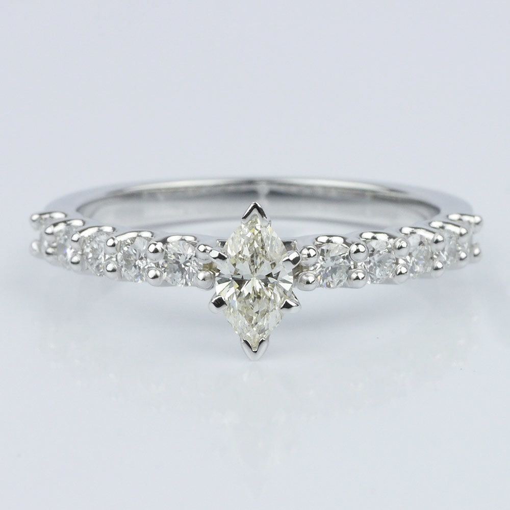 U-Prong Marquise Diamond Engagement Ring (0.30 ct.)