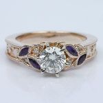 Vintage Diamond and Amethyst Floral Engagement Ring - small