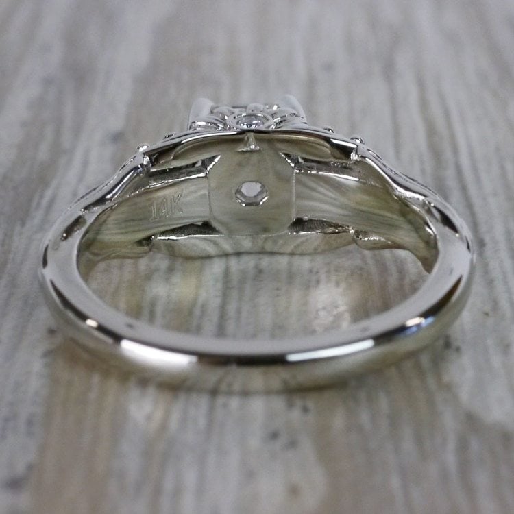 Vintage Diamond Sun Flower Engagement Ring angle 4