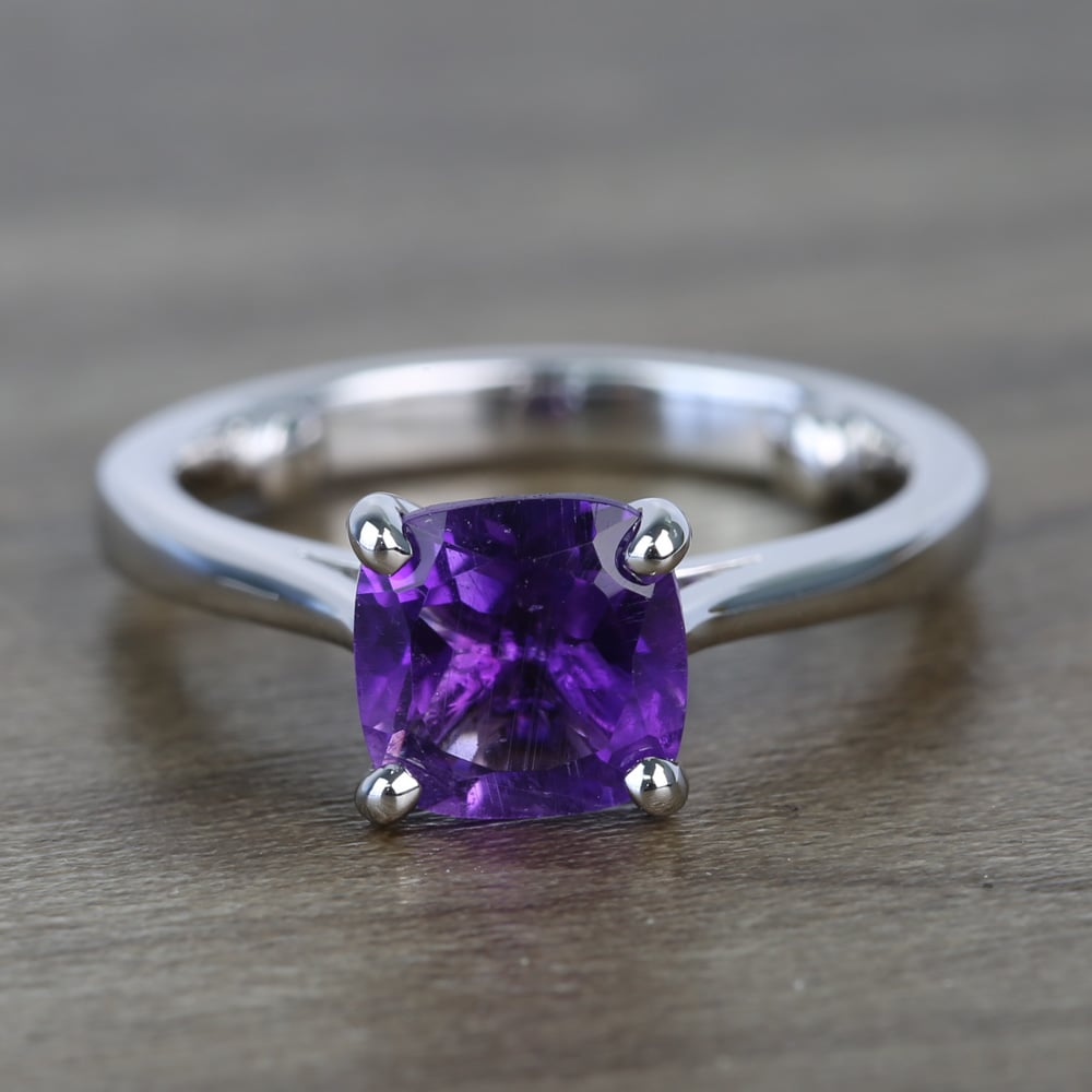 Natural Amethyst Ring With Floral Band Set/ Sterling Silver Ring/ 3ct Purple  Gem Solitaire Vintage Matching Set custom Made Design70z - Etsy | Accesorios
