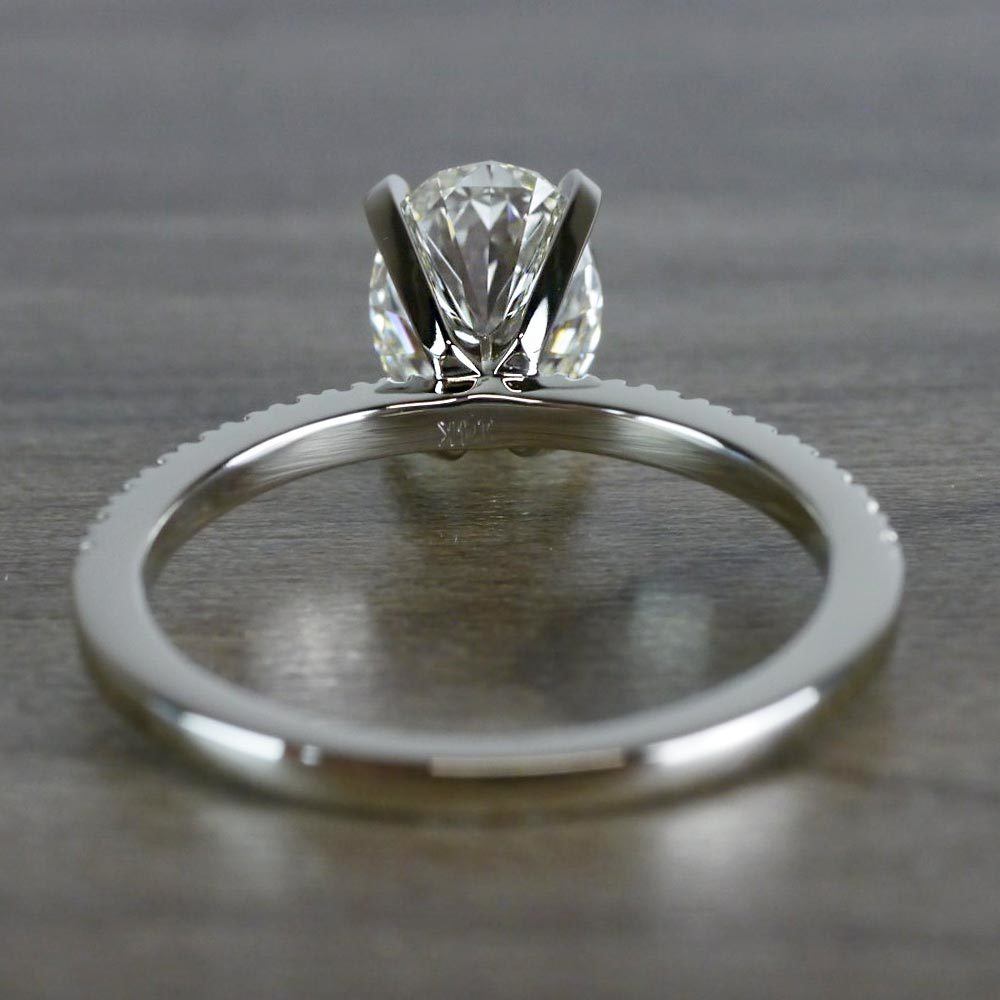 Whimsical White Gold Engagement Oval Diamond Ring angle 4