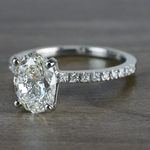 Whimsical White Gold Engagement Oval Diamond Ring - small angle 2