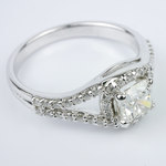 Wrapped Halo Diamond Engagement Ring - small angle 3