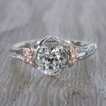 Delicate Rose Petal Inspired Engagement Ring In White Gold  - small