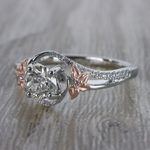 Delicate Rose Petal Inspired Engagement Ring In White Gold  - small angle 2