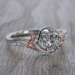 Delicate Rose Petal Inspired Engagement Ring In White Gold  - small angle 3