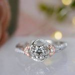 Delicate Rose Petal Inspired Engagement Ring In White Gold  - small angle 5
