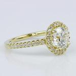 Round Cut Yellow Gold Halo Engagement Ring (1.7 ct.) - small angle 3