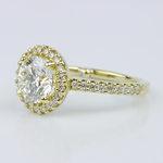 Round Cut Yellow Gold Halo Engagement Ring (1.7 ct.) - small angle 2