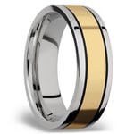 14K Yellow Gold Inlay Men's Wedding Ring in Titanium (8mm) | Thumbnail 02