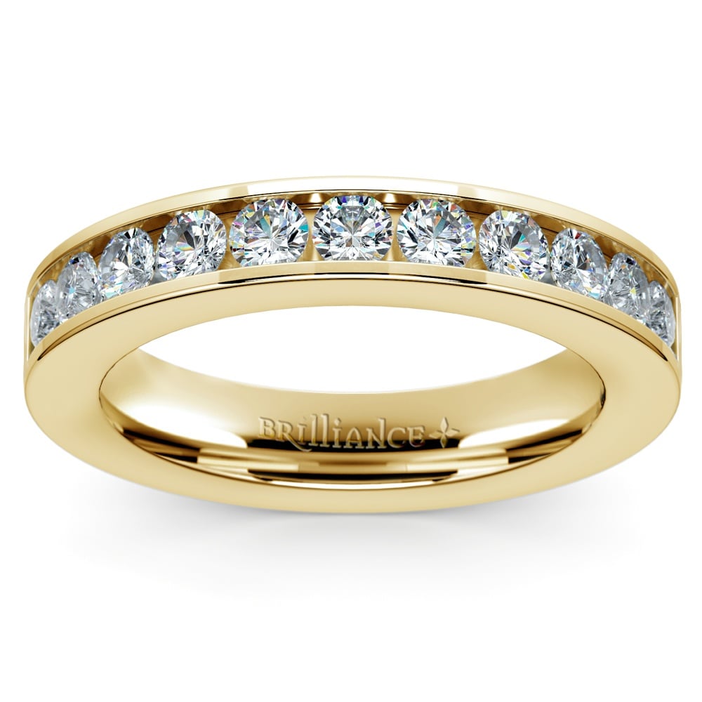 Channel Diamond Wedding Ring in Yellow Gold (1/2 ctw) | 02