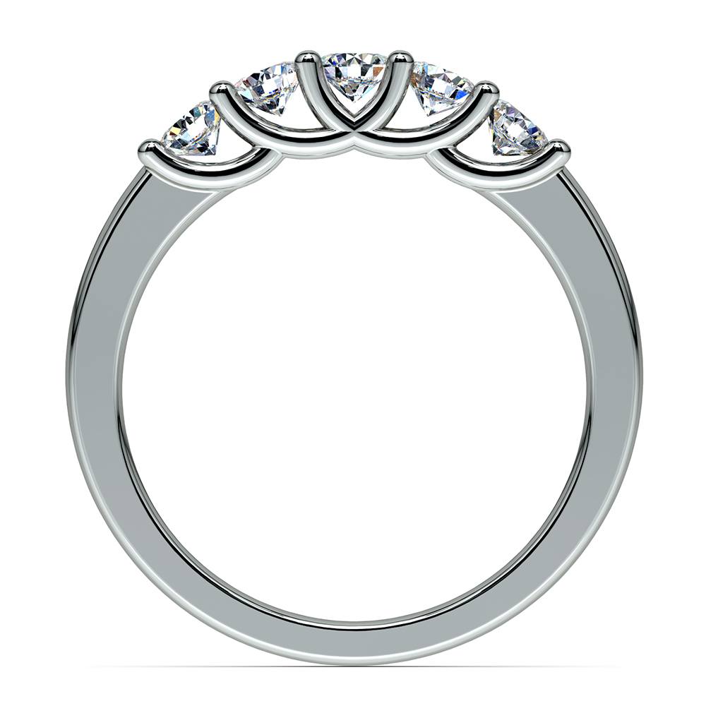 Five Diamond Trellis Setting Wedding Ring In Platinum | 03