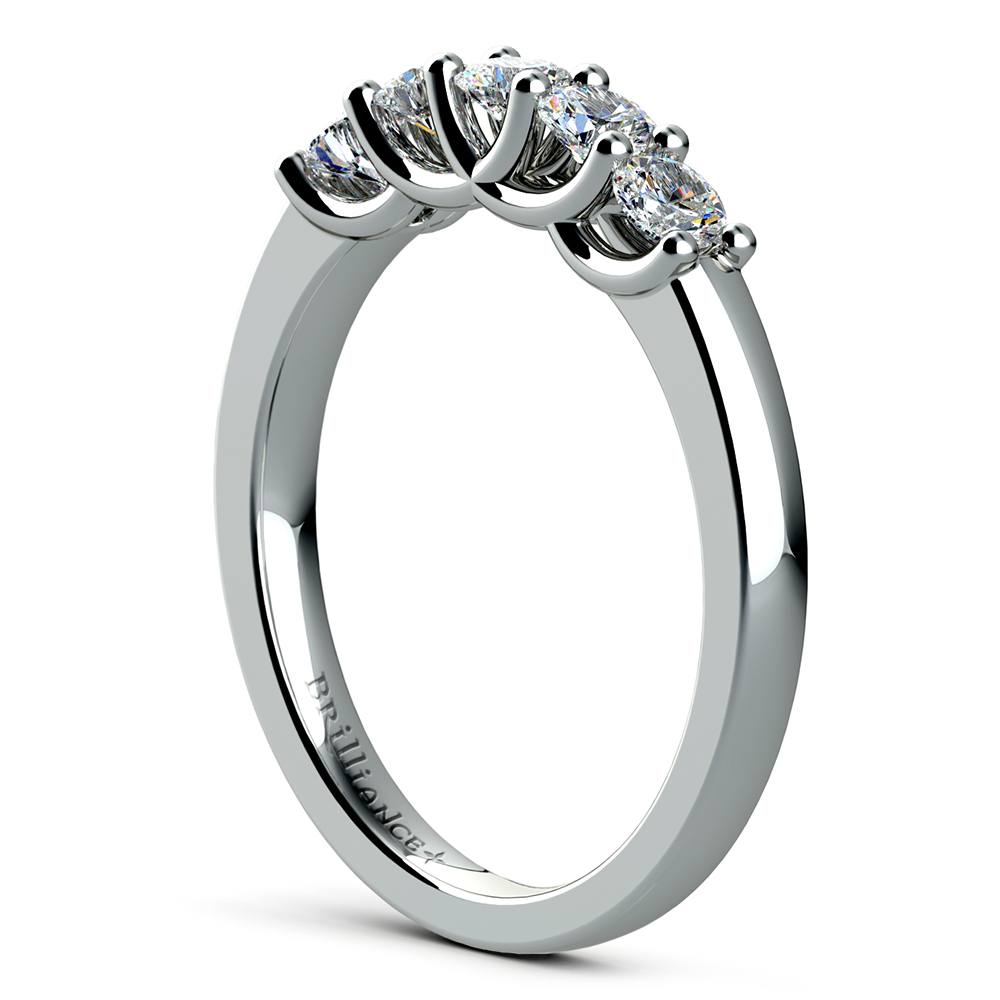 Five Diamond Trellis Setting Wedding Ring In Platinum | 04