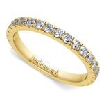 Petite Pave Diamond Wedding Ring in Yellow Gold | Thumbnail 01
