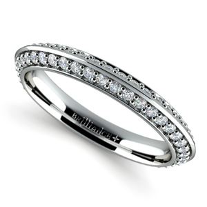 Knife Edge Diamond Wedding Ring in White Gold (1/2 ctw)