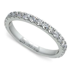 Petite Pave Diamond Wedding Ring in White Gold