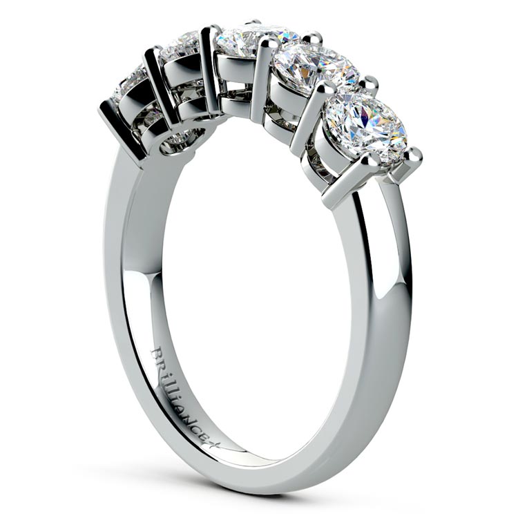 Five Diamond Wedding Ring in Platinum (1 1/2 ctw) | 04