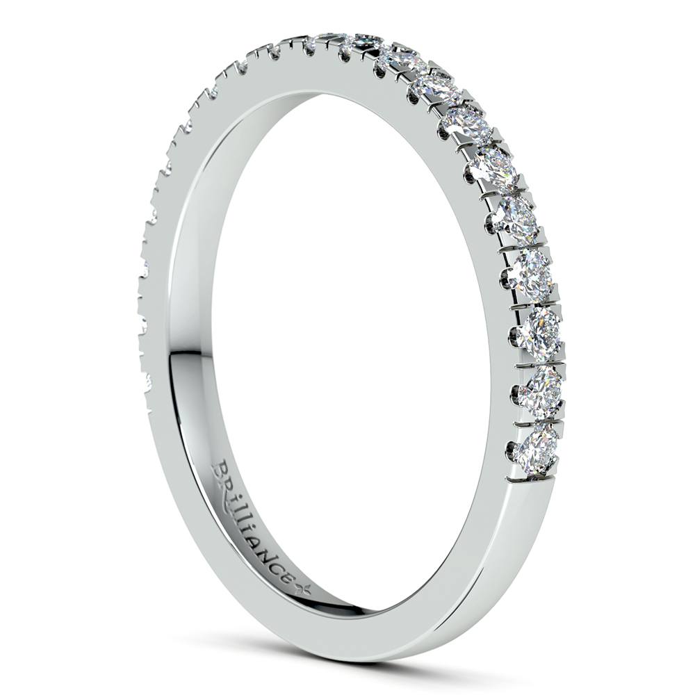 Petite Pave Diamond Wedding Ring in White Gold (1/3 ctw) | 05