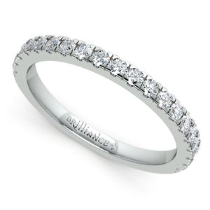 Petite Pave Diamond Wedding Ring in Platinum (1/3 ctw)