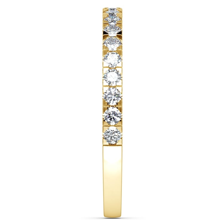 Petite Pave Diamond Wedding Ring in Yellow Gold (1/3 ctw) | 04