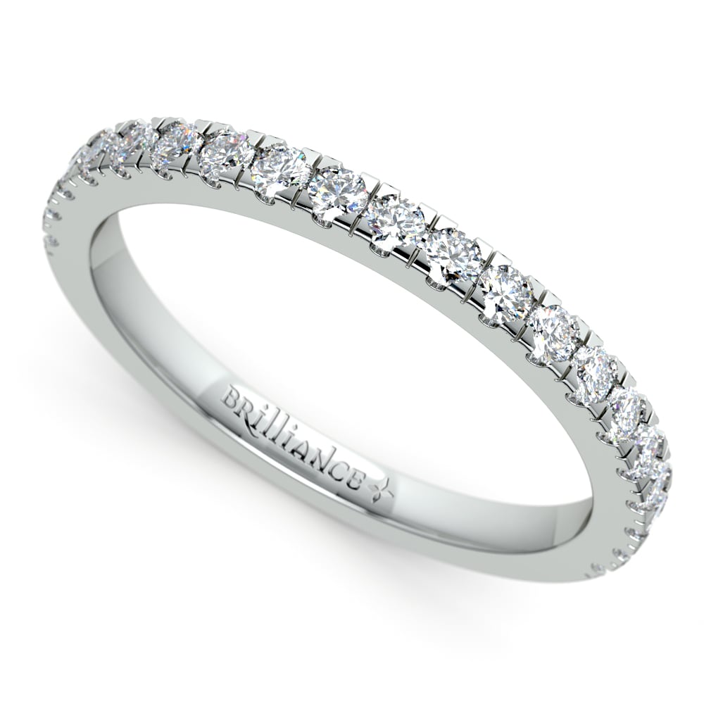 Petite Pave Diamond Wedding Ring in Platinum (1/3 ctw)