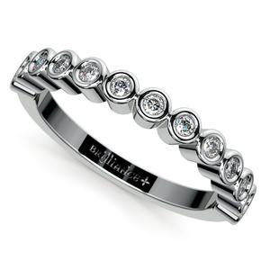 Bezel Diamond Wedding Ring in Platinum