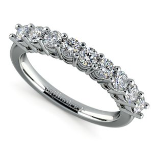 Nine Diamond Wedding Ring in White Gold (3/4 ctw)