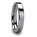 Mens 4mm Tungsten Wedding Band - Flat Edged Tungsten Carbide | Thumbnail 02