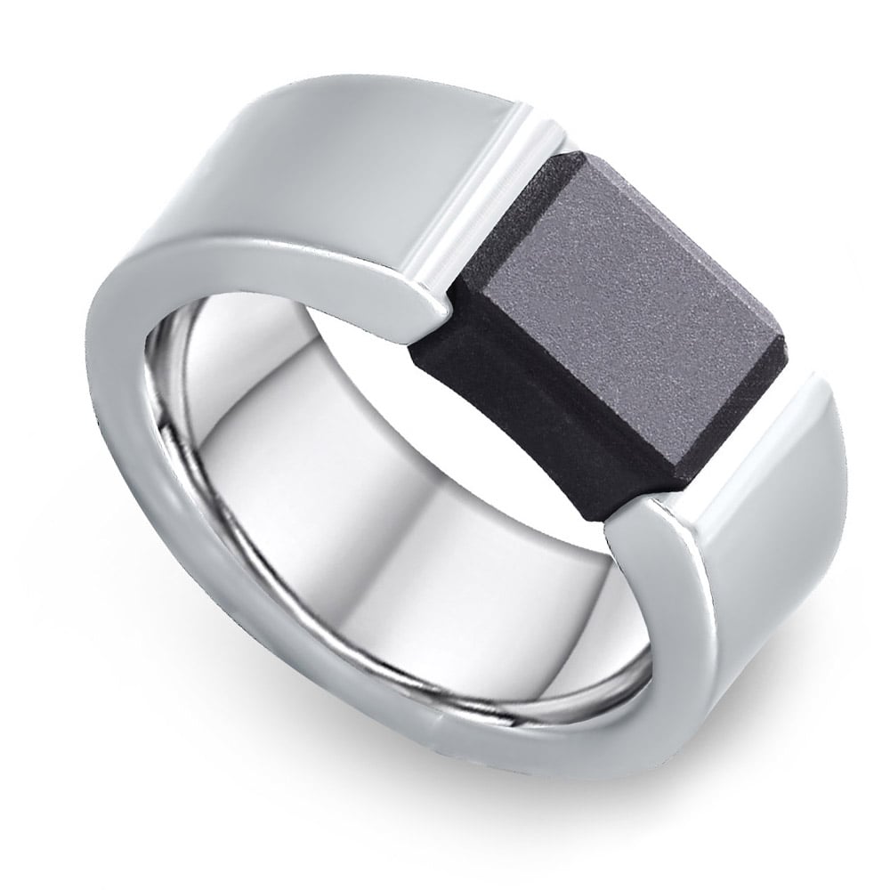 zeven Shilling produceren Ajax Titanium Elysium Black Diamond Ring | Tension Style