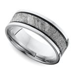 Mens Cobalt Gibeon Meteorite Inlay Wedding Ring  (8mm) | Thumbnail 01
