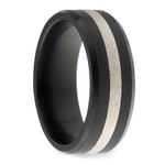 Ares - Silver Inlay Matte Men's Elysium Ring (8mm) | Thumbnail 02