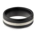 Ares - Silver Inlay Matte Men's Elysium Ring (8mm) | Thumbnail 03