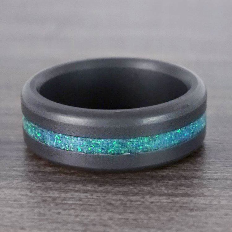 Ares - Opal Inlay Matte Elysium Wedding Band (8mm) | 04