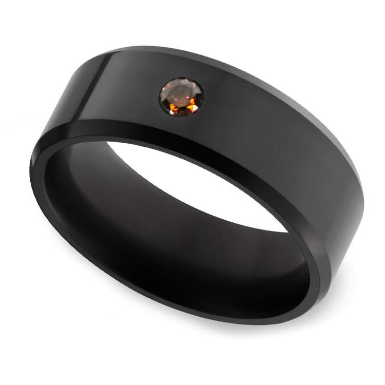 Ares - Mens Orange Diamond Ring In Polished Elysium  | Zoom