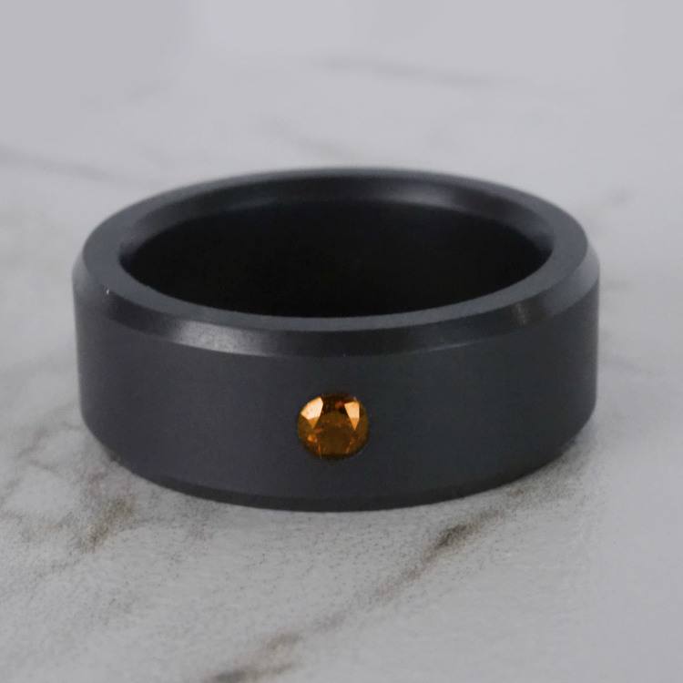 Ares - Mens Orange Diamond Ring In Polished Elysium  | 04